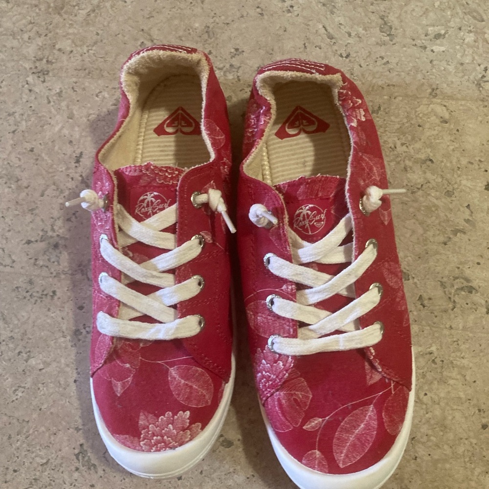 Casual Red Floral Women's Sneakers